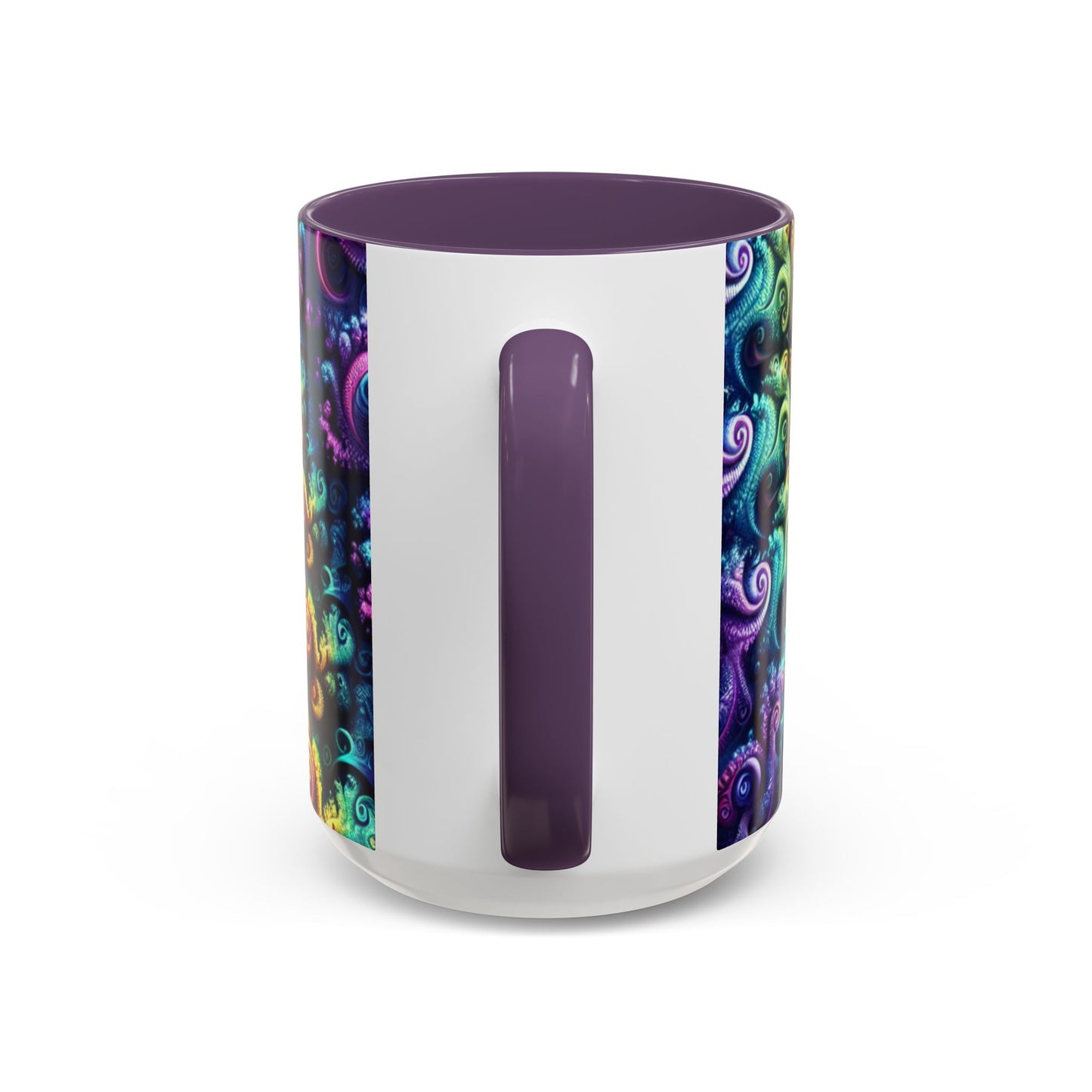 Colorful Spiral Accent Coffee Mug - 11 & 15oz - Ideal for Home & Gifts