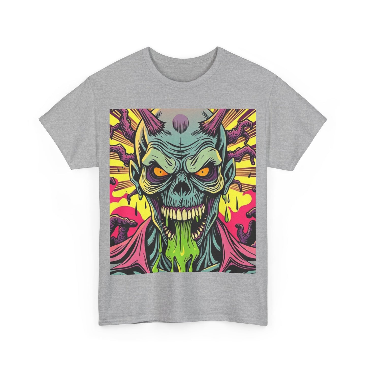 UK - Unisex Heavy Cotton Tee - Ghoulish Graphic T-Shirt for Halloween and Horror Lovers