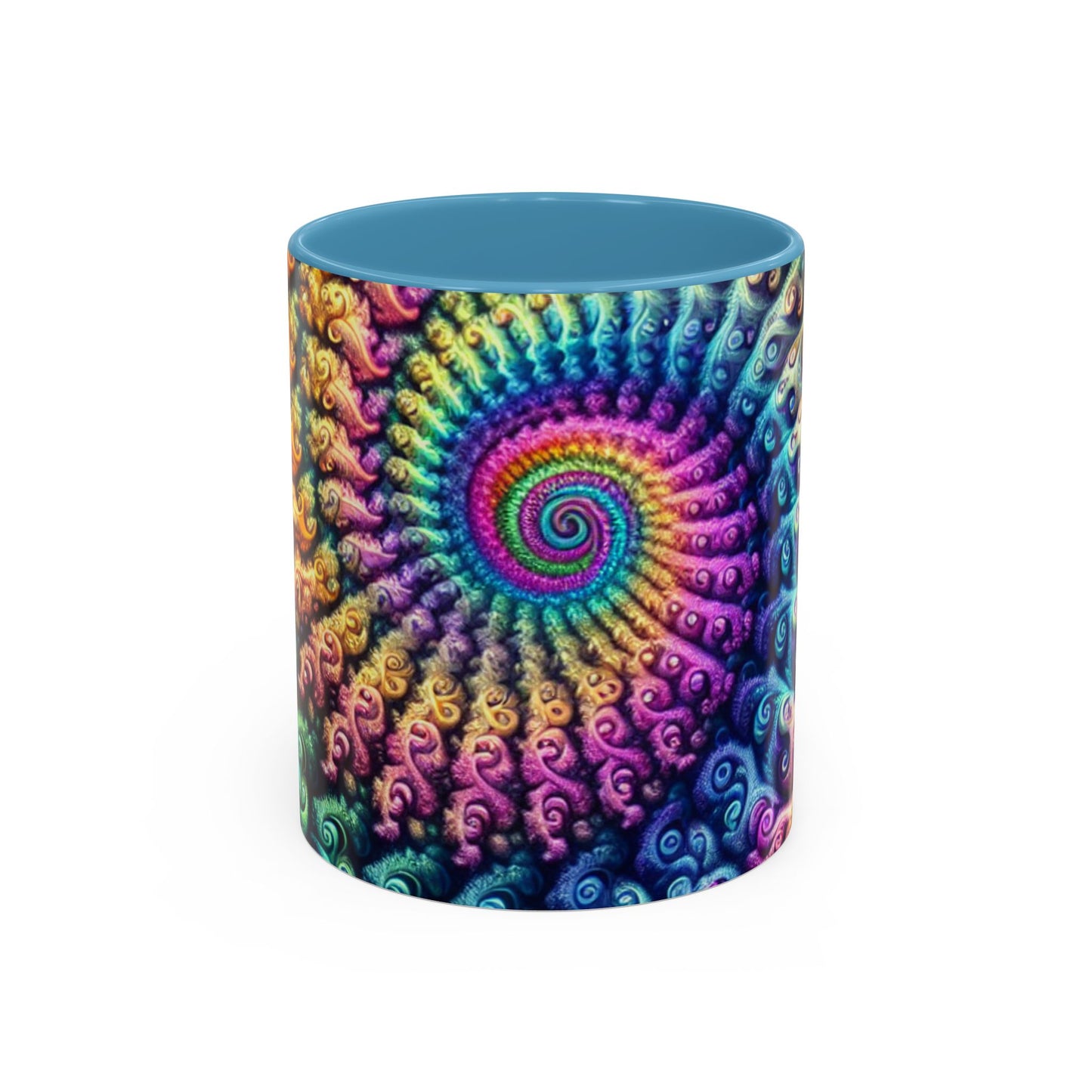 Colorful Spiral Accent Coffee Mug - 11 & 15oz - Ideal for Home & Gifts