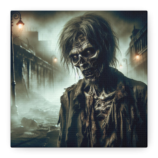 Zombie Portrait Matte Canvas Wall Art