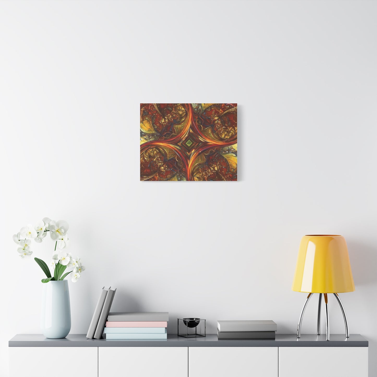 Abstract Art Matte Canvas Wall Decor - Vibrant Fractal Design, Colorful Home Accent