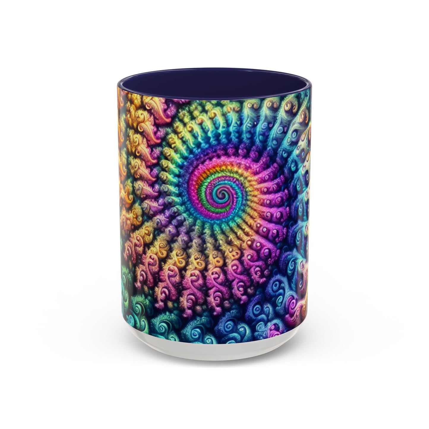 Colorful Spiral Accent Coffee Mug - 11 & 15oz - Ideal for Home & Gifts
