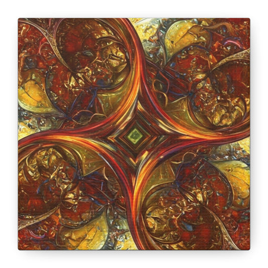 Abstract Art Matte Canvas Wall Decor - Vibrant Fractal Design, Colorful Home Accent
