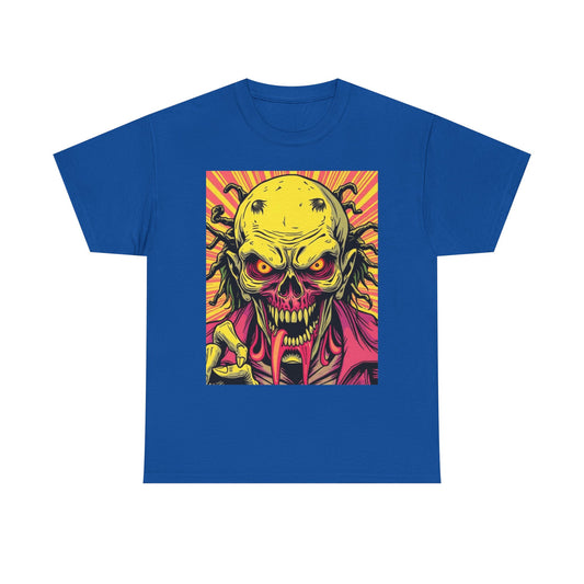Unisex Heavy Cotton Tee - Spooky Skeleton Design for Halloween