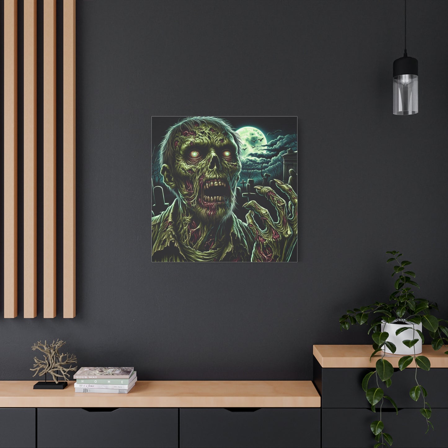 Zombie-Themed Stretched Canvas Art