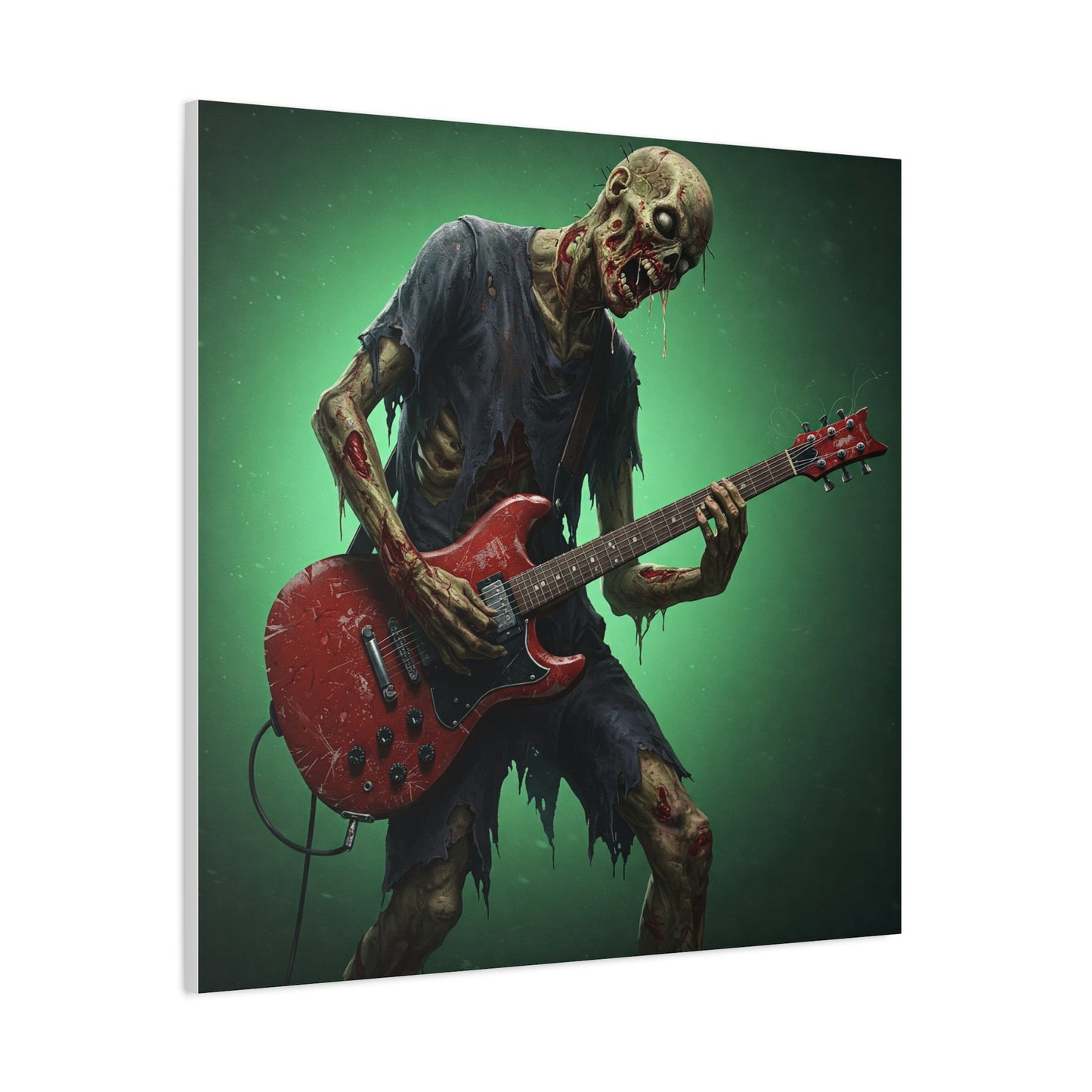 Zombie Rocker Canvas Wall Art - Edgy Decor for Music Lovers