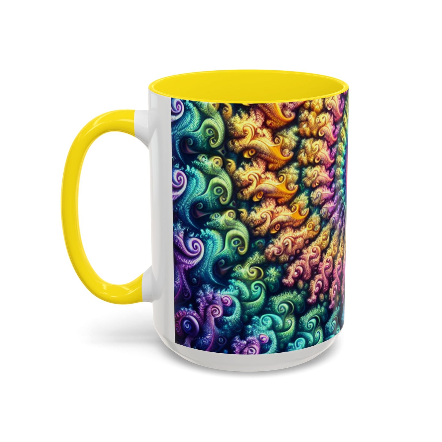 Colorful Spiral Accent Coffee Mug - 11 & 15oz - Ideal for Home & Gifts