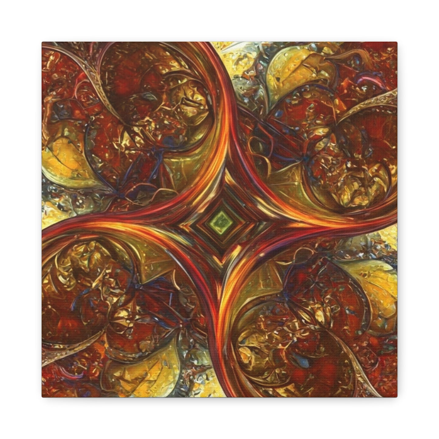 Abstract Art Matte Canvas Wall Decor - Vibrant Fractal Design, Colorful Home Accent