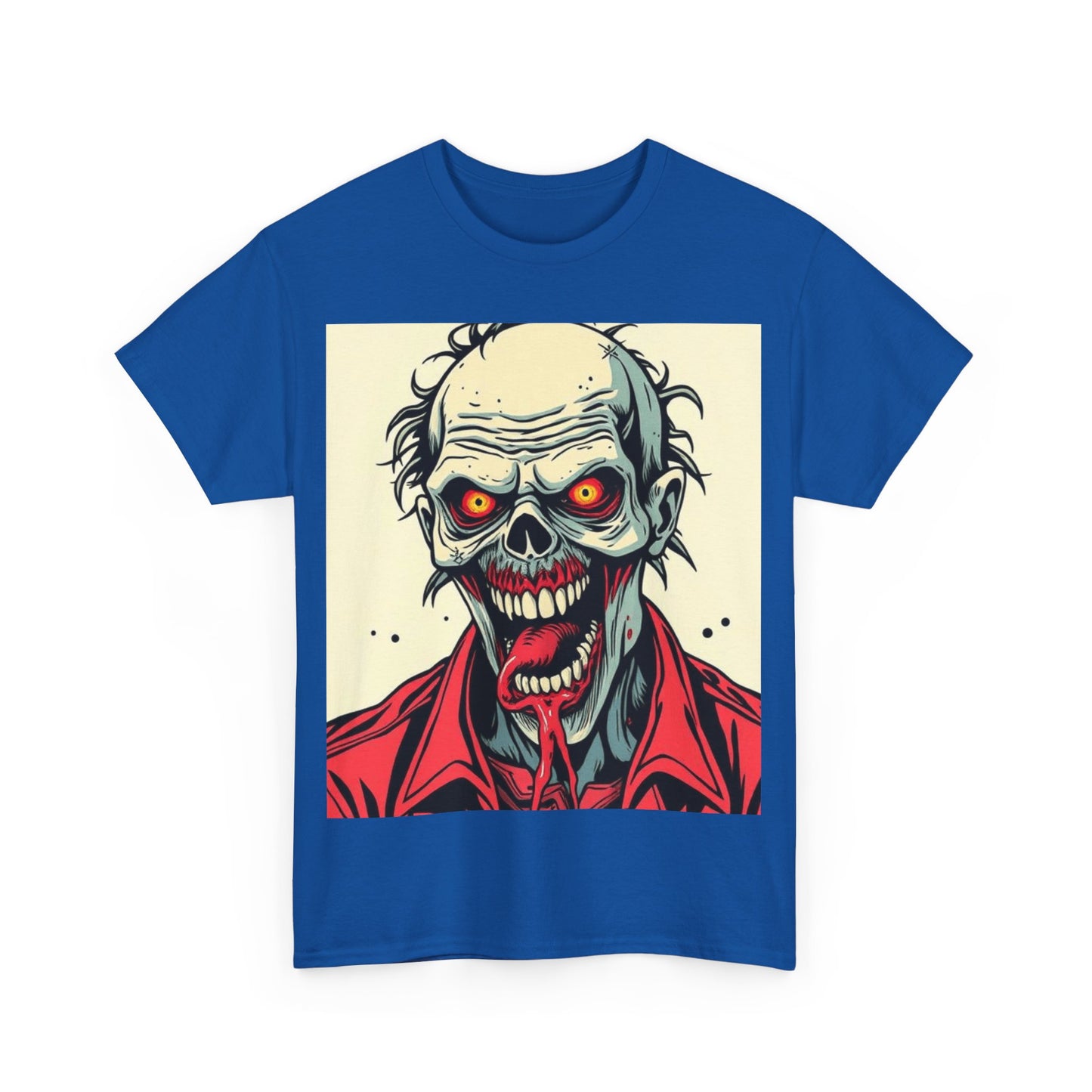 UK - Zombie Graphic Unisex Heavy Cotton Tee - Perfect for Halloween and Horror Fans