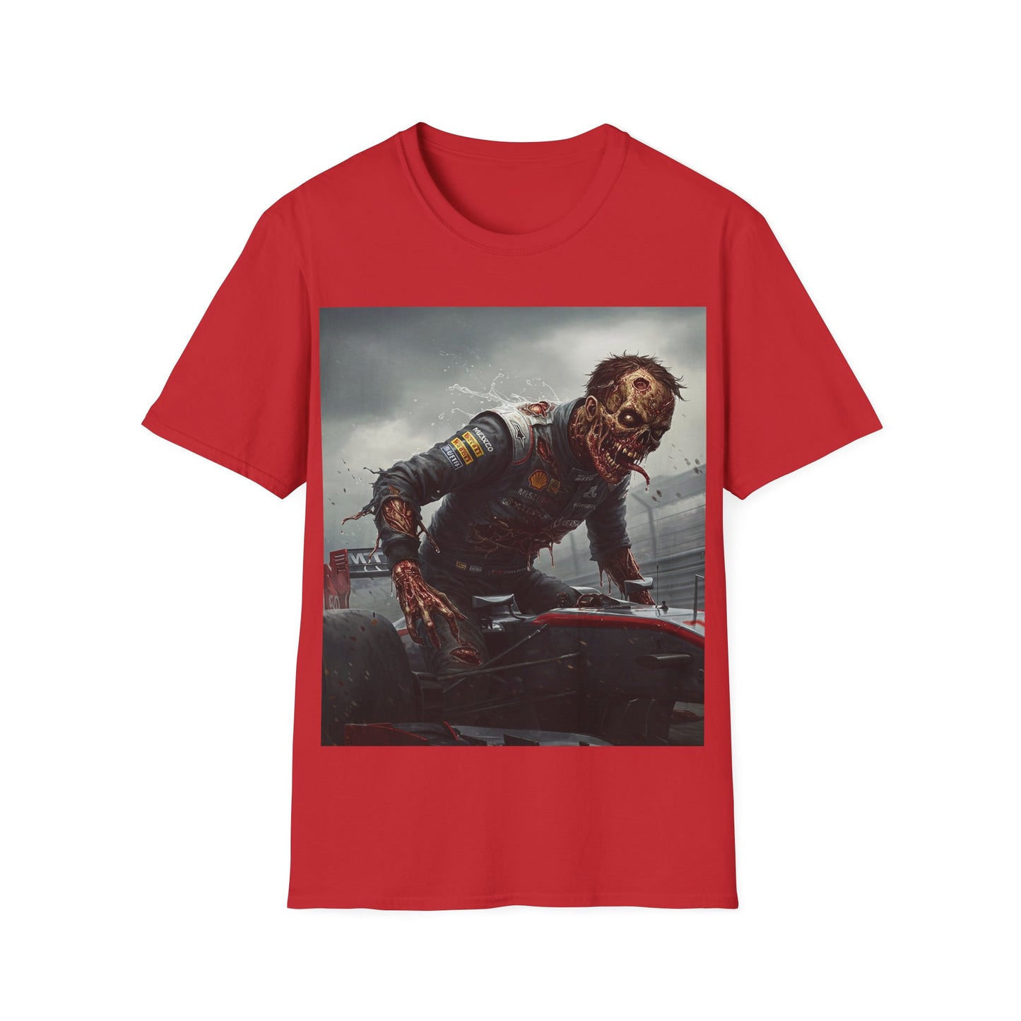 UK - Zombie Racing Unisex Softstyle T-Shirt - Horror Meets Motorsport