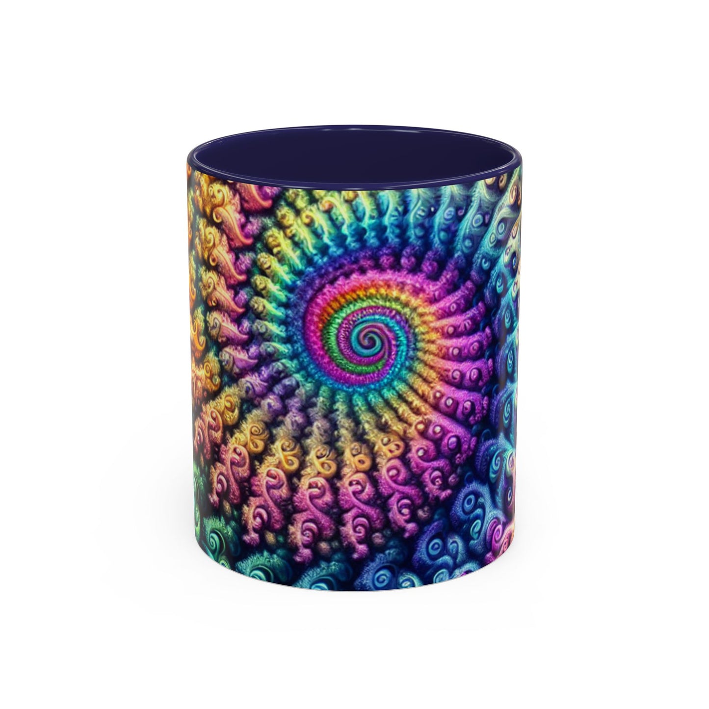 Colorful Spiral Accent Coffee Mug - 11 & 15oz - Ideal for Home & Gifts