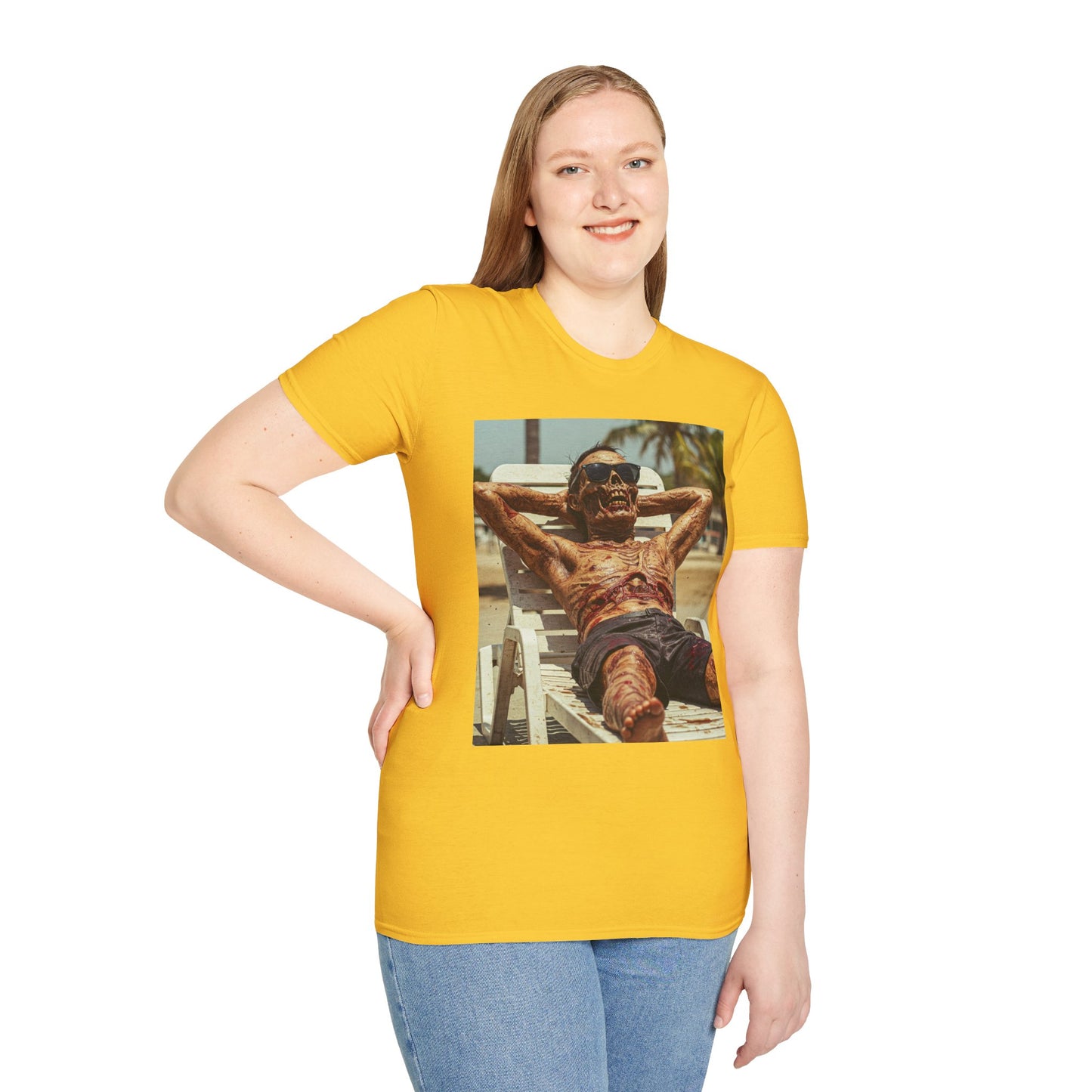Chill Vibes Skeleton Graphic T-Shirt - Unisex Softstyle