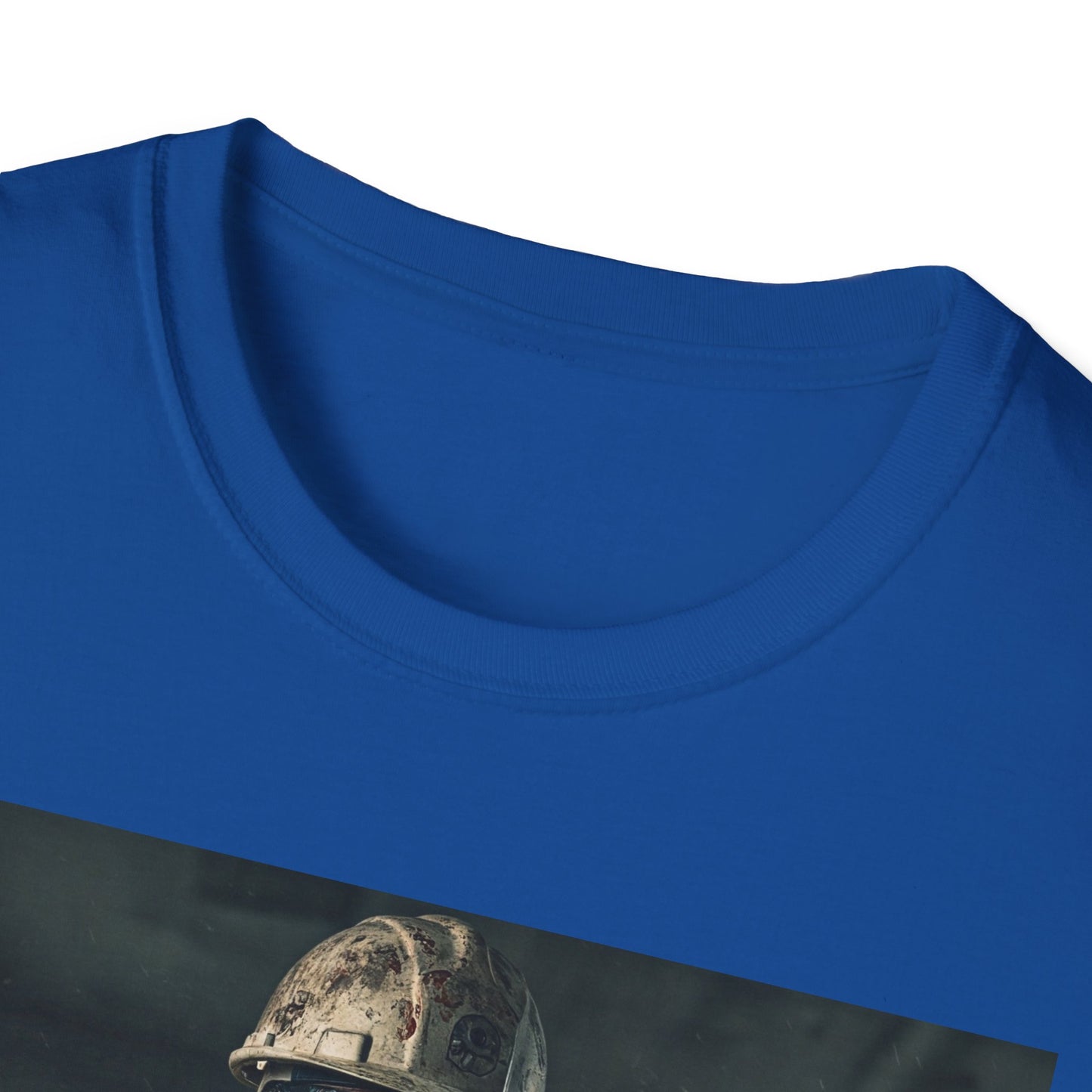 Creepy Construction Worker Graphic Tee | Unisex Softstyle T-Shirt | Perfect for Halloween and Horror Fans