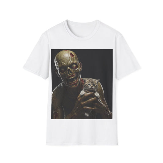 UK - Cute Zombie Cat Apocalyptic Portrait Tee, bold, decaying zombie graphic