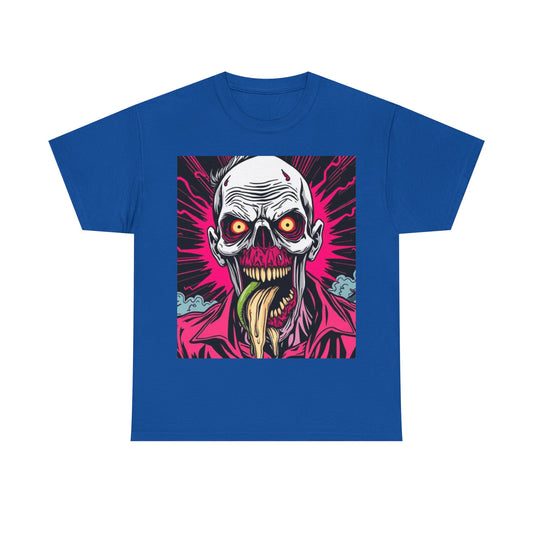 UK - Unisex Heavy Cotton Tee - Spooky Skull Art Graphic Tee