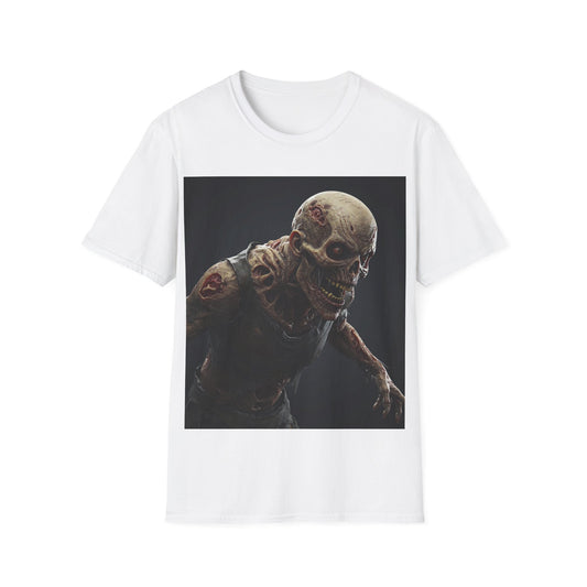 UK - Creepy Skeleton Graphic Unisex Softstyle T-Shirt - Perfect for Halloween & Horror Fans
