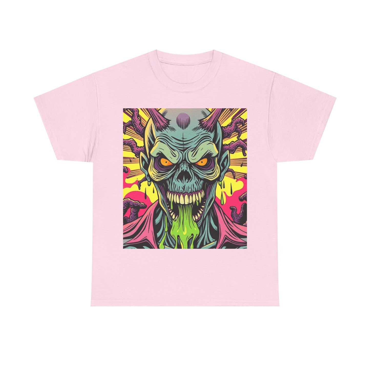 UK - Unisex Heavy Cotton Tee - Ghoulish Graphic T-Shirt for Halloween and Horror Lovers