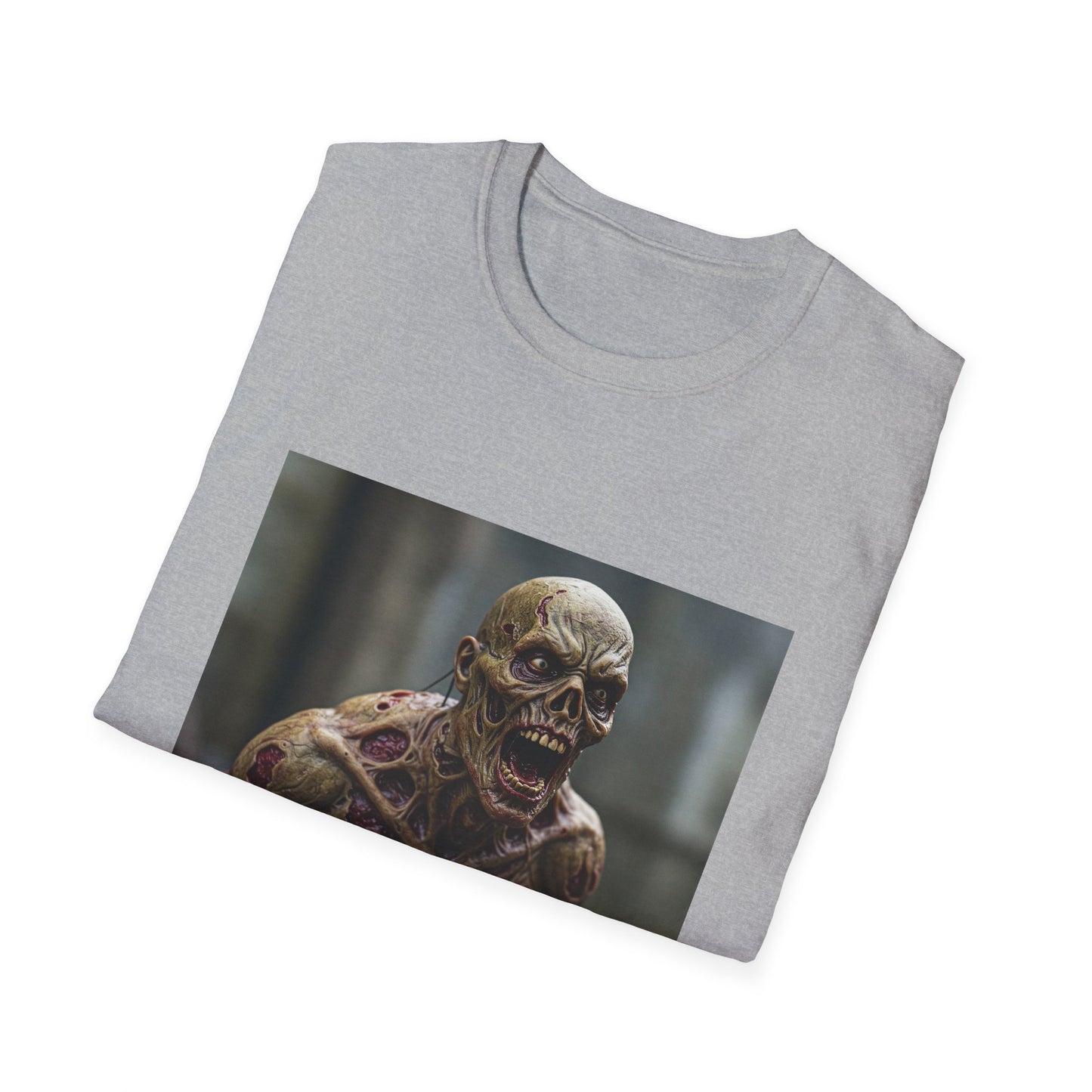 Apocalyptic Portrait Tee, bold, decaying zombie graphic