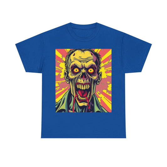 UK - Vintage Zombie Graphic Unisex Heavy Cotton Tee - Perfect for Halloween and Horror Fans