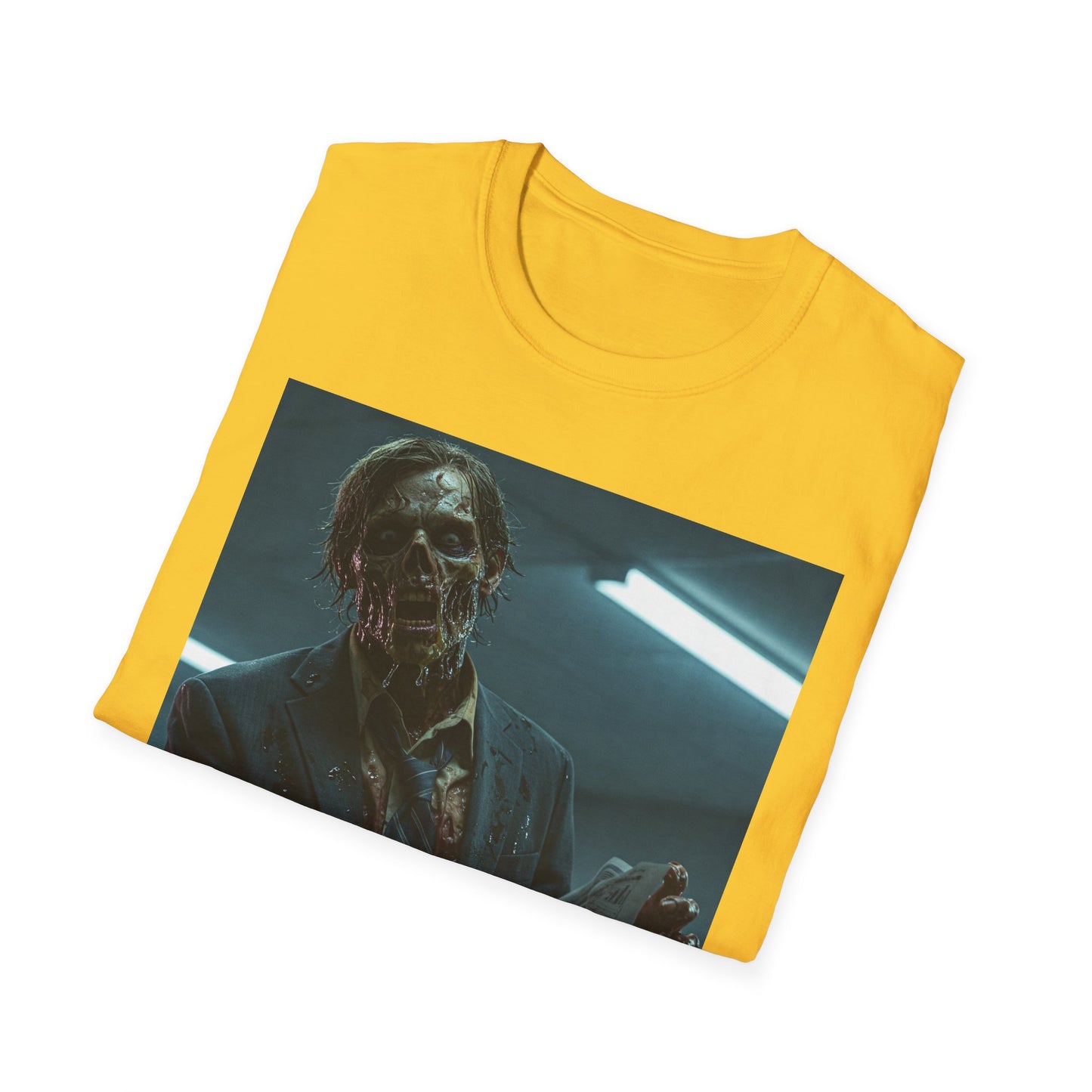 Zombie Horror Unisex Softstyle T-Shirt - Spooky Graphic Tee for Halloween and Horror Lovers