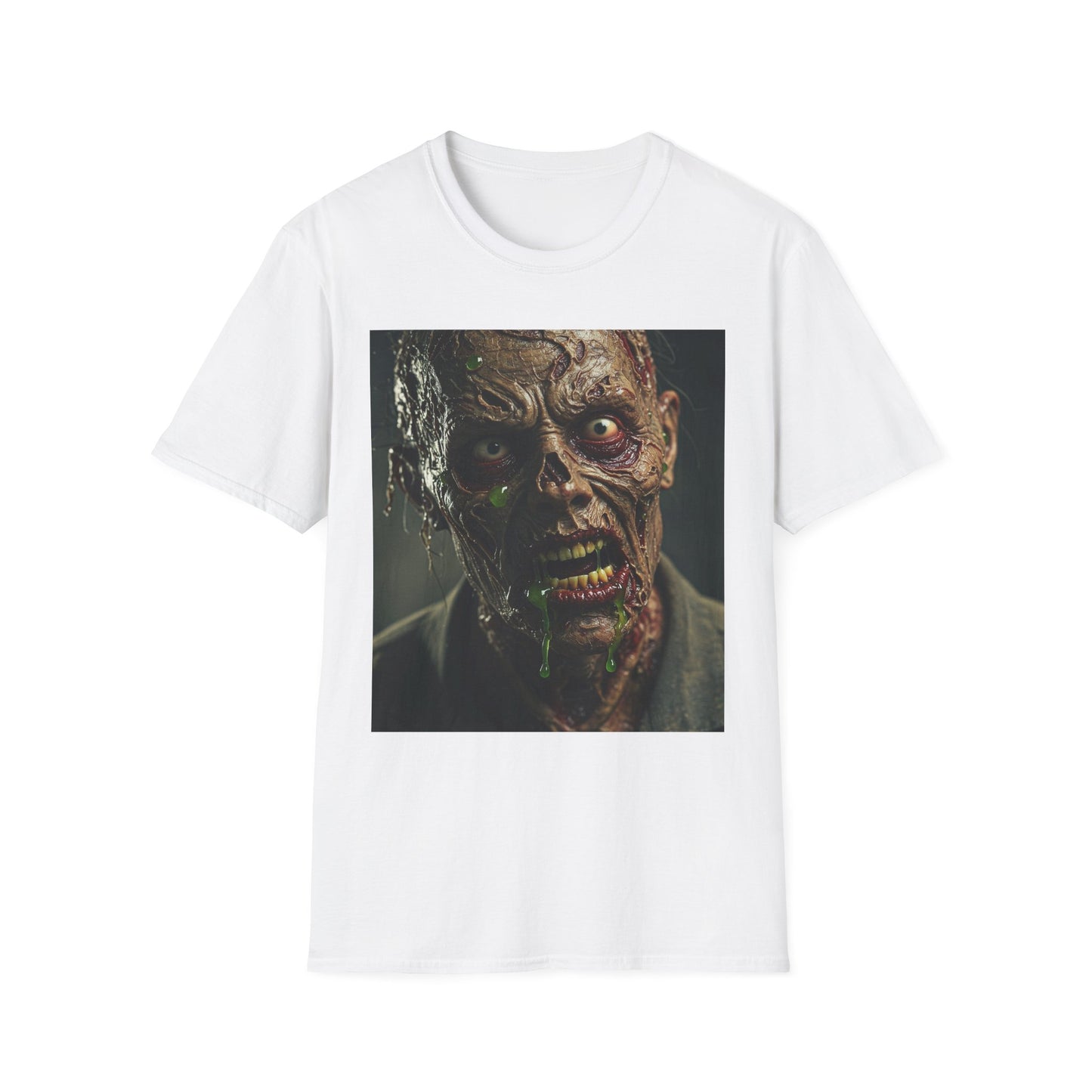 Apocalyptic Portrait Tee, bold, decaying zombie graphic