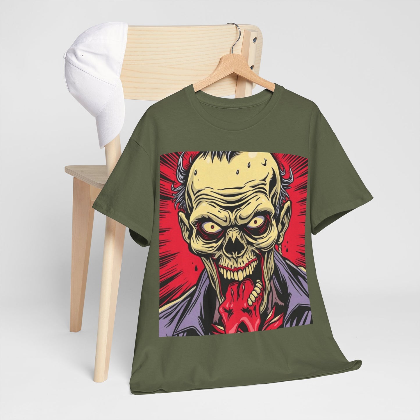 UK - Unisex Heavy Cotton Tee - Horror Skull Graphic Tee