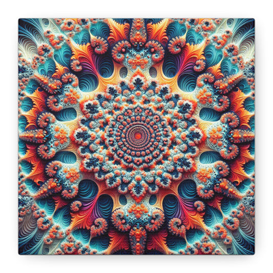 Vibrant Fractal Art Canvas – Stunning Stretched Wall Decor for Home or Office