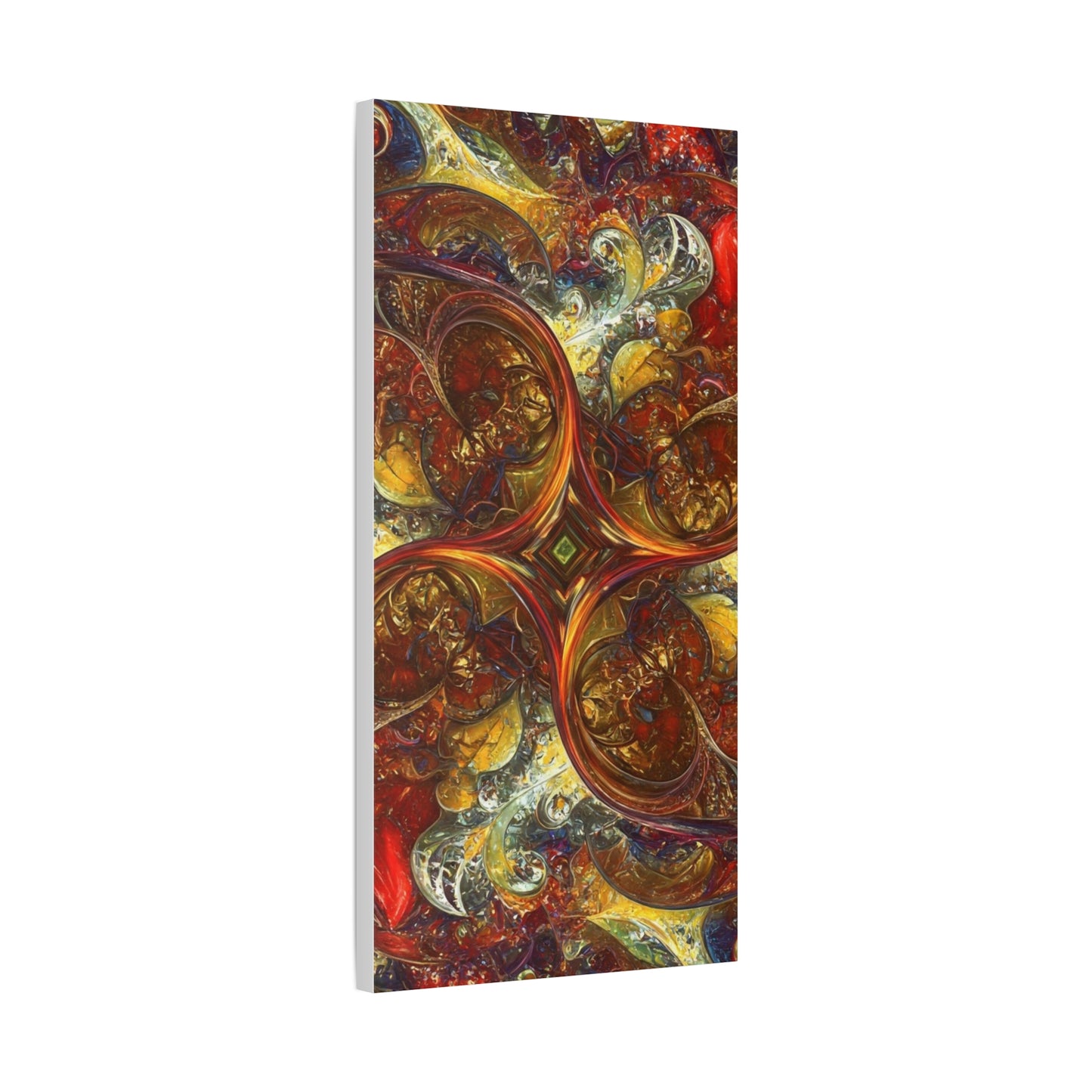 Abstract Art Matte Canvas Wall Decor - Vibrant Fractal Design, Colorful Home Accent