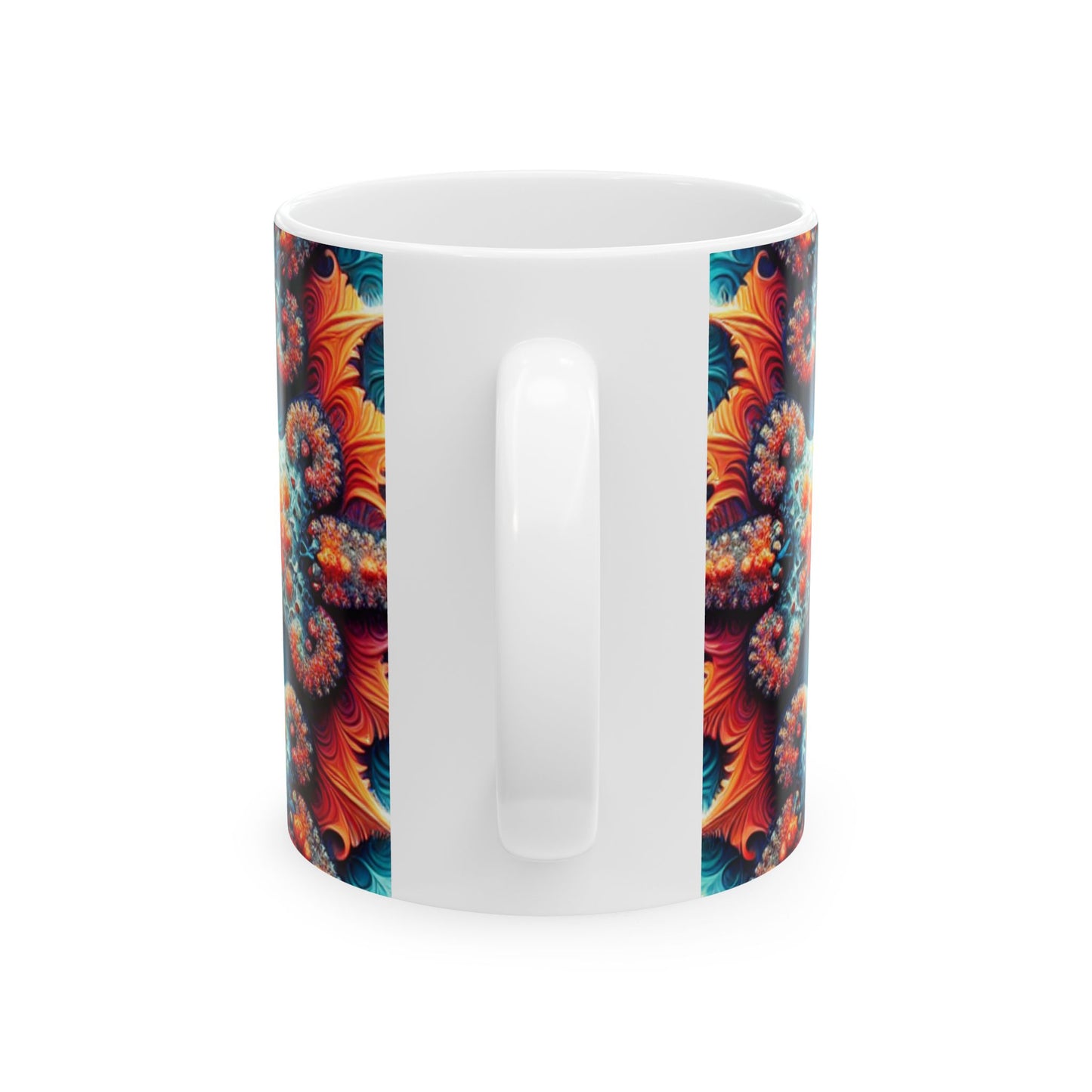 Vibrant Mandala Ceramic Mug - Colorful 11oz & 15oz Coffee Cup for Mandala Lovers