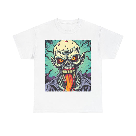 UK - Spooky Graphic Unisex Heavy Cotton Tee - Halloween Evil Zombie Design