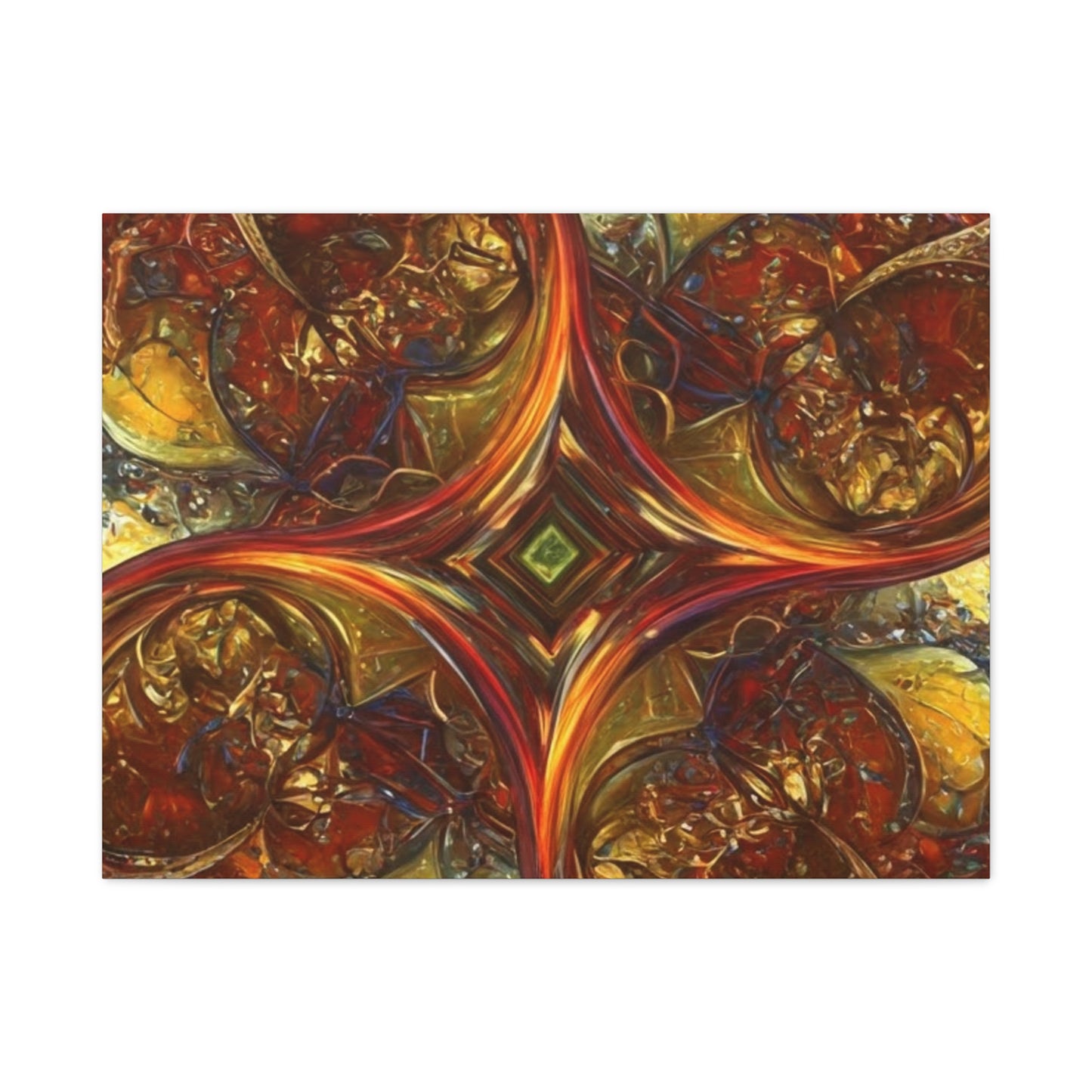 Abstract Art Matte Canvas Wall Decor - Vibrant Fractal Design, Colorful Home Accent