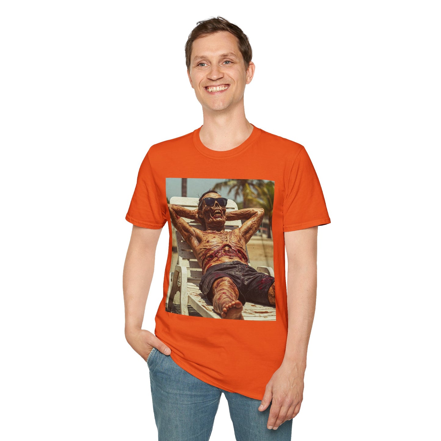 Chill Vibes Skeleton Graphic T-Shirt - Unisex Softstyle
