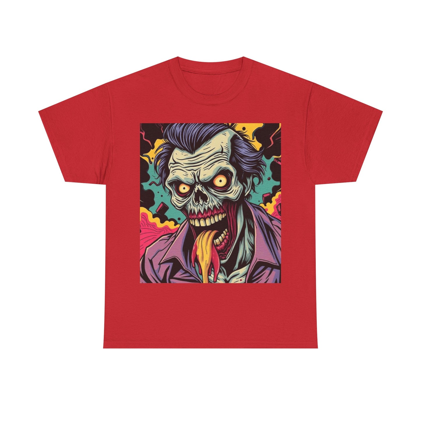 UK - Vibrant Zombie Graphic Tee - Unisex Heavy Cotton Shirt