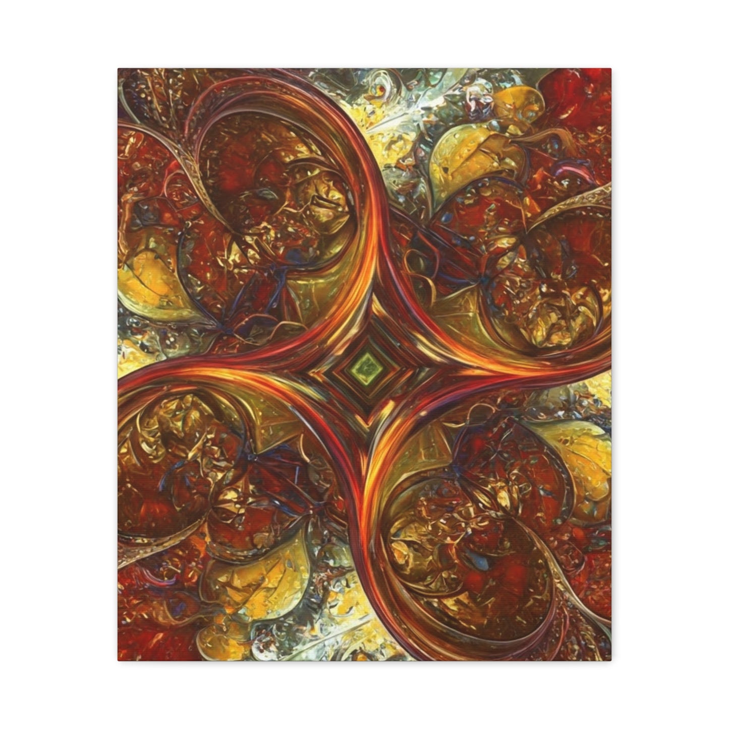 Abstract Art Matte Canvas Wall Decor - Vibrant Fractal Design, Colorful Home Accent