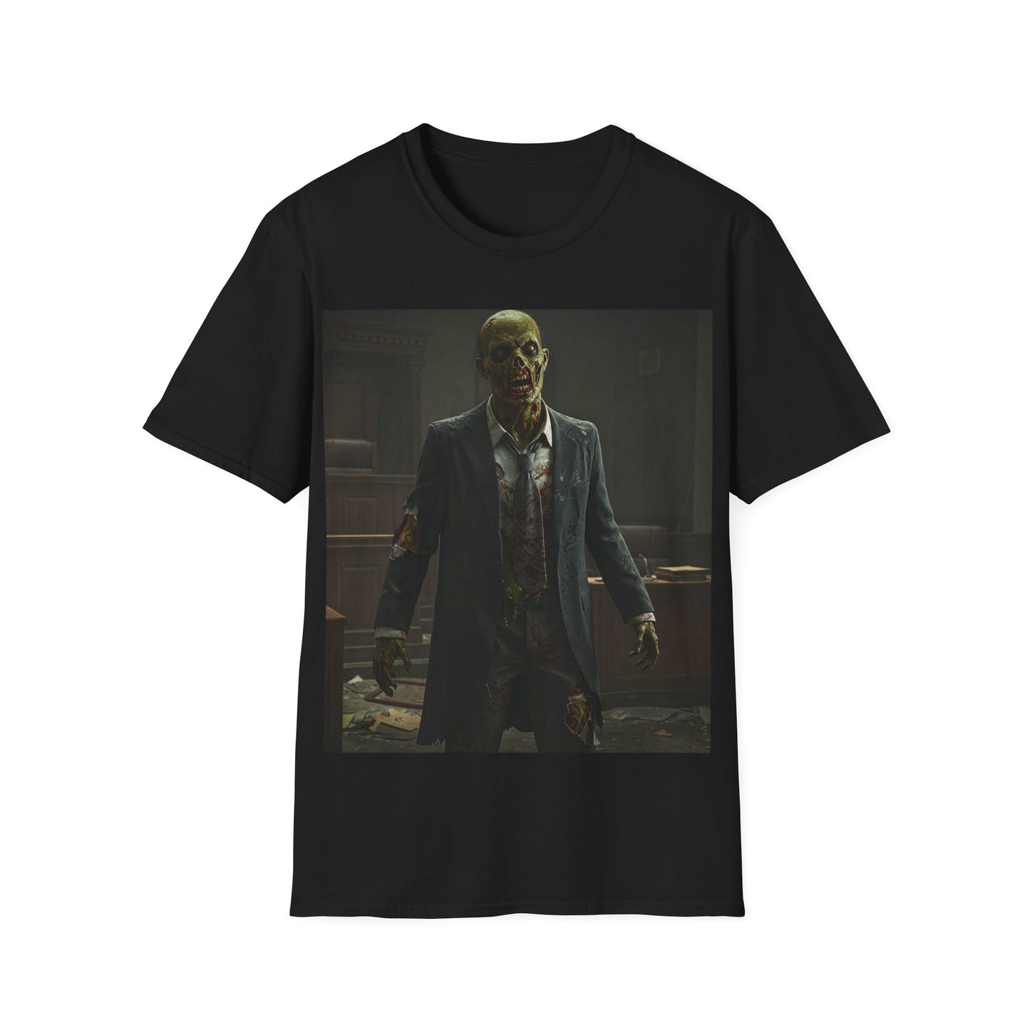 Apocalyptic Portrait Tee, bold, decaying zombie graphic