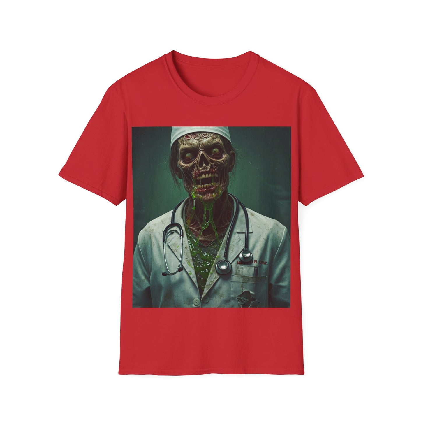 UK - Zombie Doctor Unisex Softstyle T-Shirt - Perfect for Halloween and Horror Fans