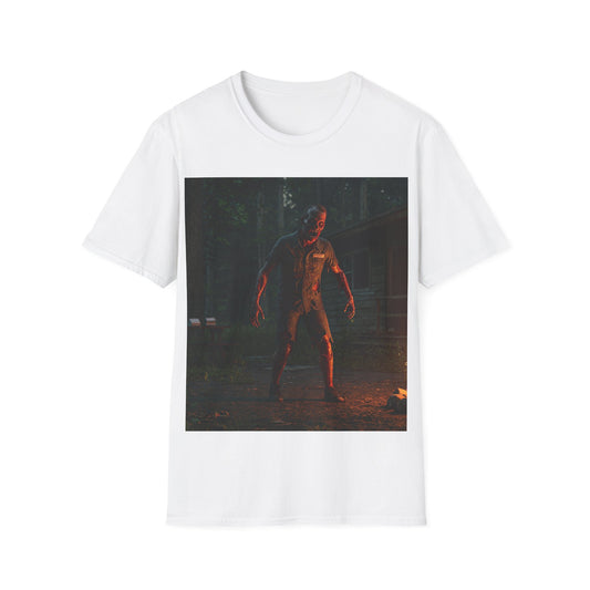 UK - Horror-Themed Unisex Softstyle T-Shirt - Creepy Zombie Design