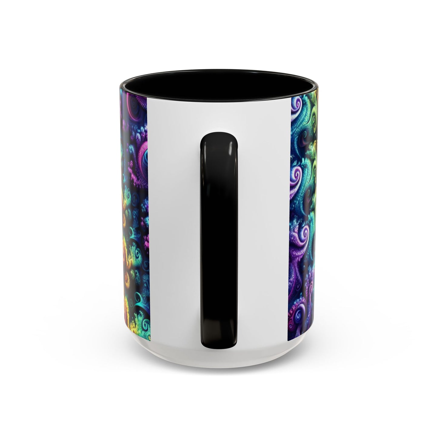 Colorful Spiral Accent Coffee Mug - 11 & 15oz - Ideal for Home & Gifts