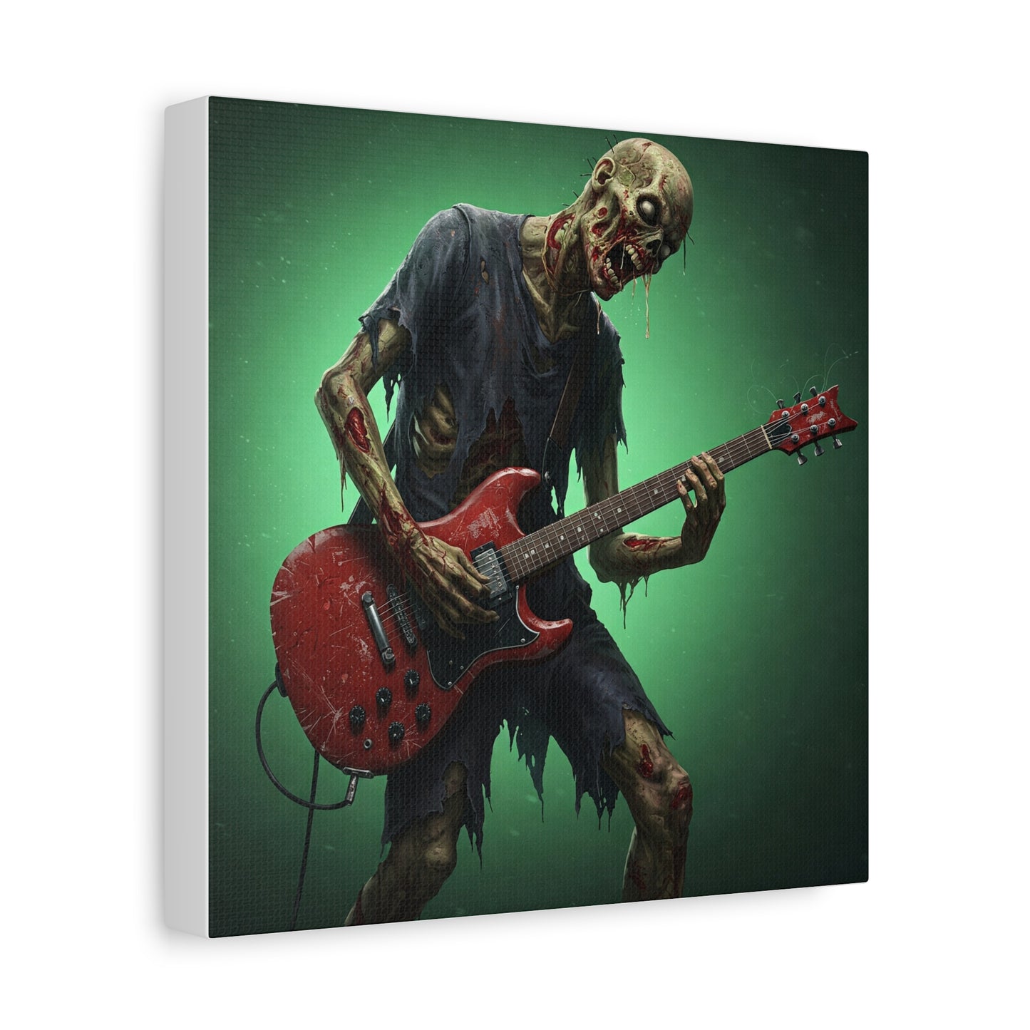 Zombie Rocker Canvas Wall Art - Edgy Decor for Music Lovers