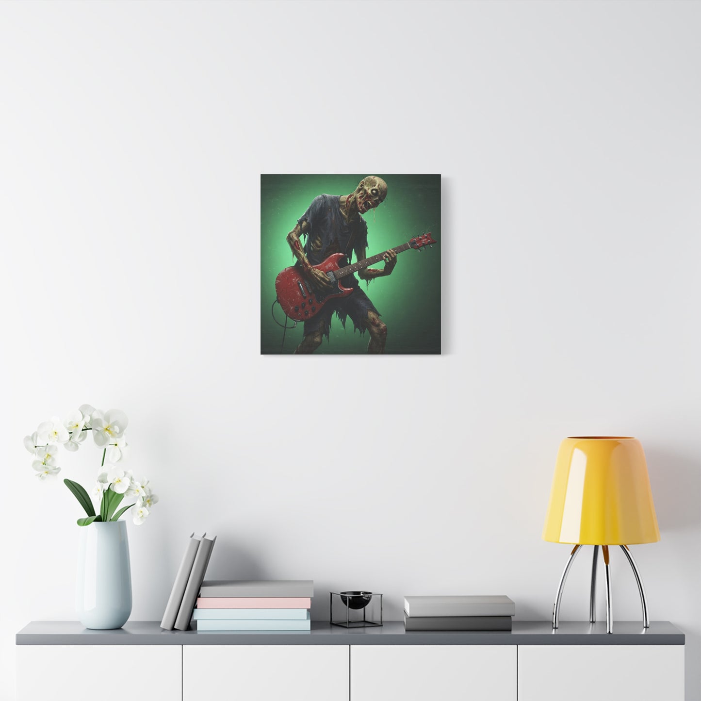 Zombie Rocker Canvas Wall Art - Edgy Decor for Music Lovers
