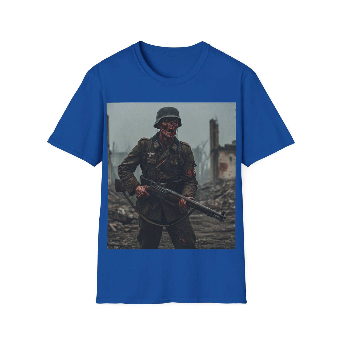 UK - Vintage Soldier Apocalyptic Portrait Tee, bold, decaying zombie graphic
