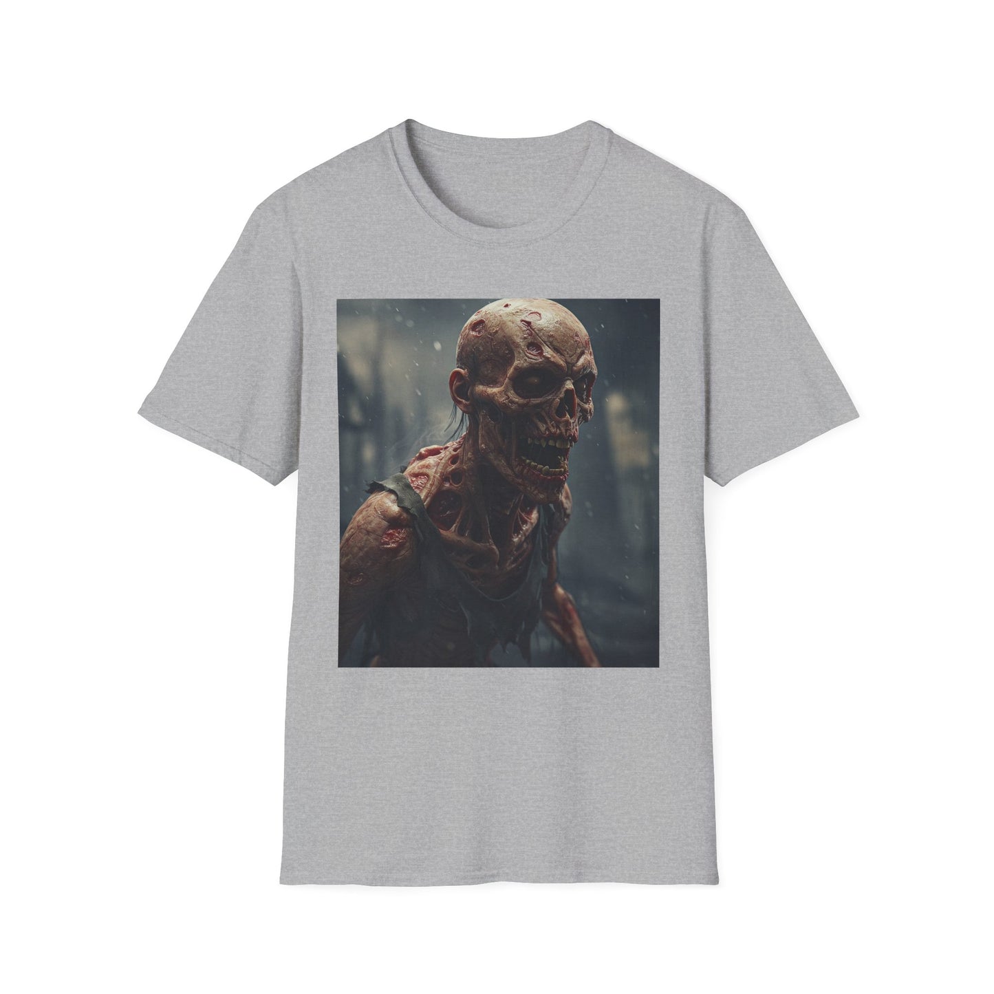 Unisex Softstyle T-Shirt with Creepy Skeleton Design - Perfect for Halloween and Horror Fans