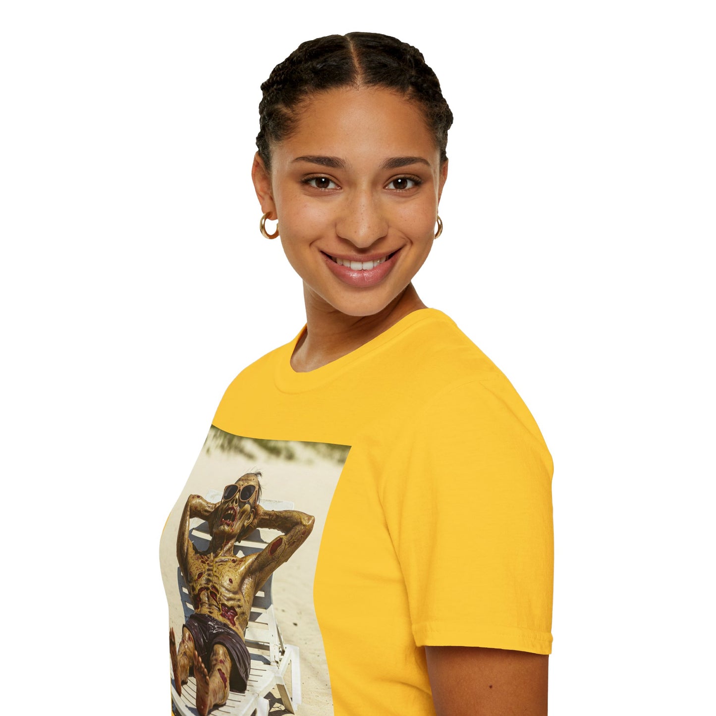 Chillin' Skeleton Unisex Softstyle T-Shirt - Perfect for Halloween & Casual Wear