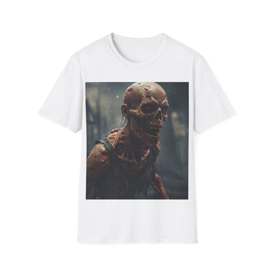 UK - Unisex Softstyle T-Shirt with Creepy Skeleton Design - Perfect for Halloween and Horror Fans