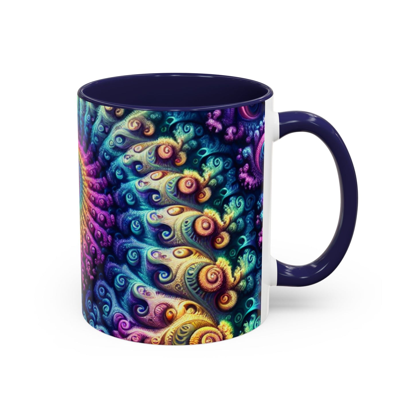 Colorful Spiral Accent Coffee Mug - 11 & 15oz - Ideal for Home & Gifts
