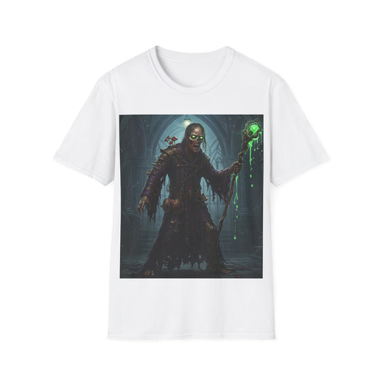 UK - Spooky Sorcerer Apocalyptic Portrait Tee, bold, decaying zombie graphic