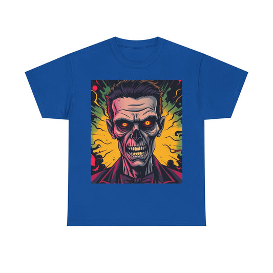 UK - Vibrant Halloween Skull Tee - Unisex Heavy Cotton Shirt