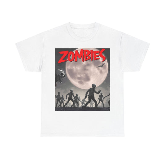 UK - Zombie Themed Unisex Heavy Cotton Tee - Perfect for Halloween and Horror Lovers