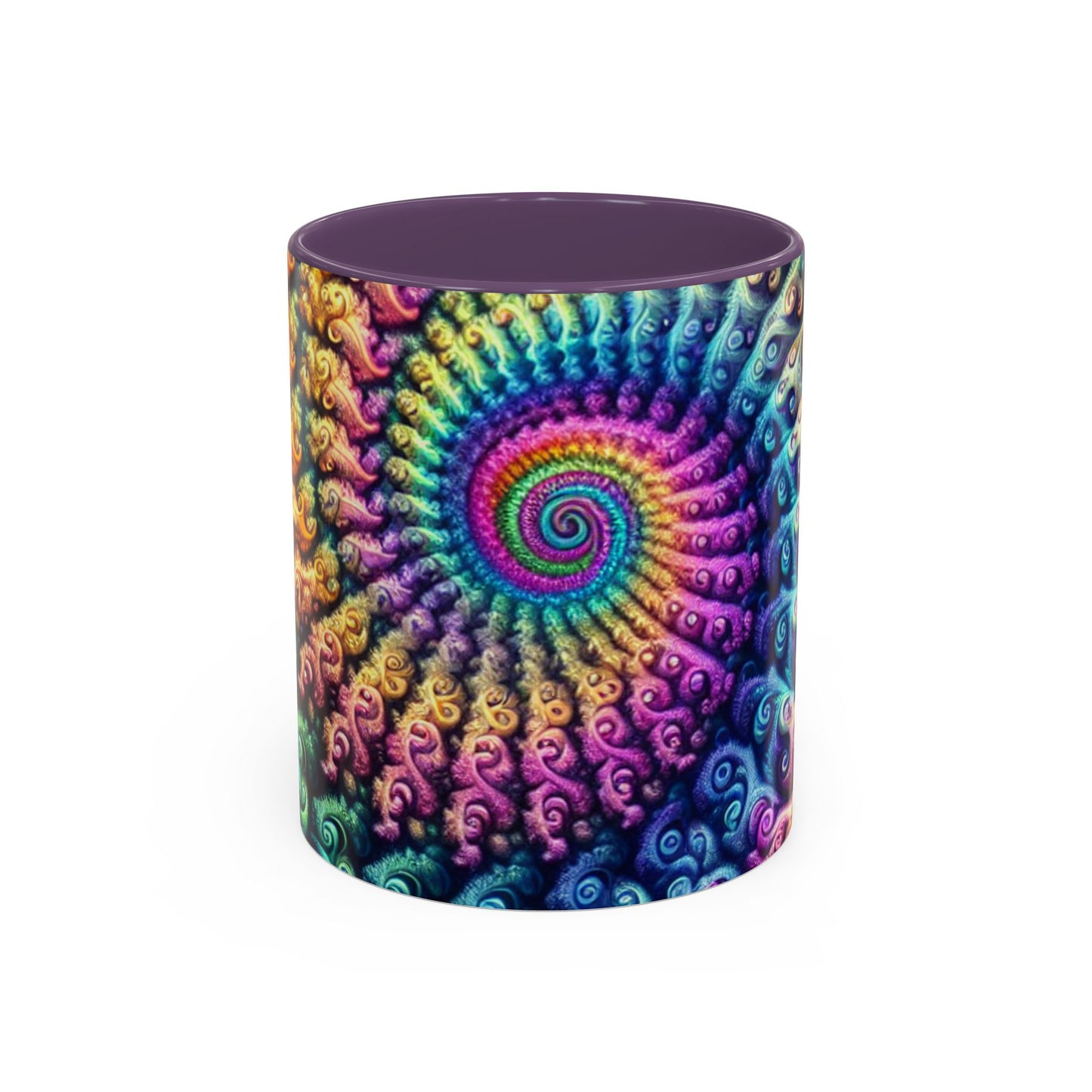 Colorful Spiral Accent Coffee Mug - 11 & 15oz - Ideal for Home & Gifts