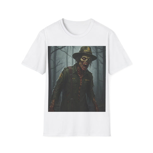 UK - Halloween Zombie Unisex Softstyle T-Shirt - Spooky Scarecrow Design